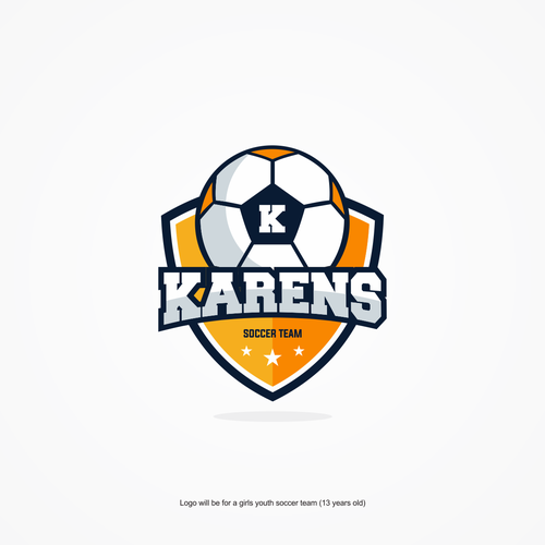 Fun creative logo for a teenage girls soccer team Design by Raden Gatotkaca