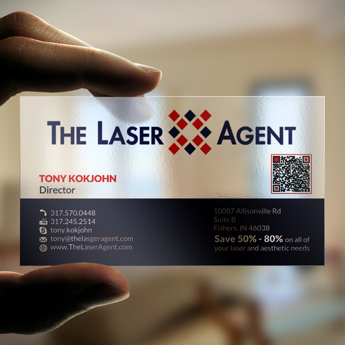 Create a modern, memorable business card for The Laser Agent! Design by ™SF_Design™