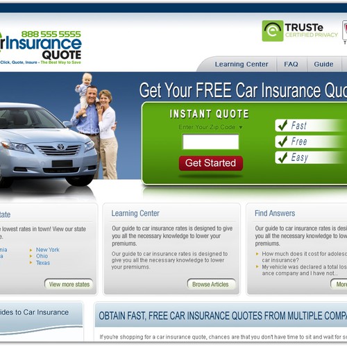 Car Insurance Quote Website Logo | Logo design contest