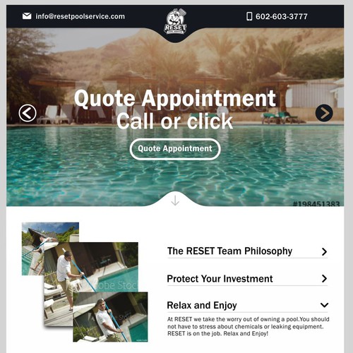 Pool Service Website for Heroes of Pool Industry Design by David Jispace