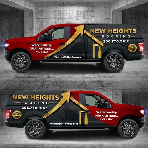 Create Bold And Professional Truck Wrap For High-End Roofing Company Design by Iryna S