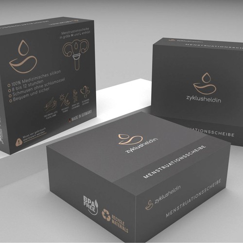 Create a premium, friendly and minimalistic packaging design for the female target group only. Design by Ixipcalli™