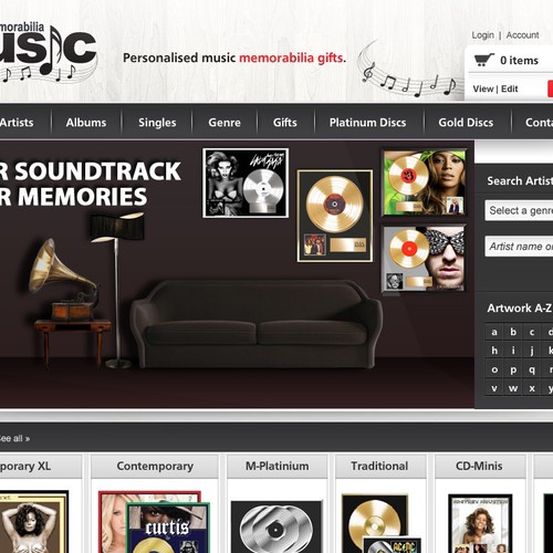New banner ad wanted for Memorabilia 4 Music Design por auti