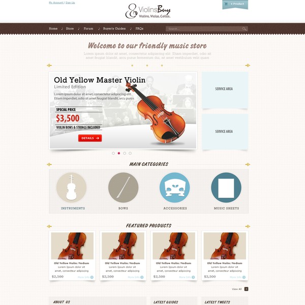 Design by Yodakka titled "ViolinsBuy.com needs website design"