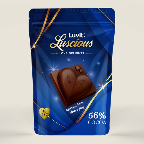 Design a standout label for a Premium Chocolate Homepack Design by Radmilica