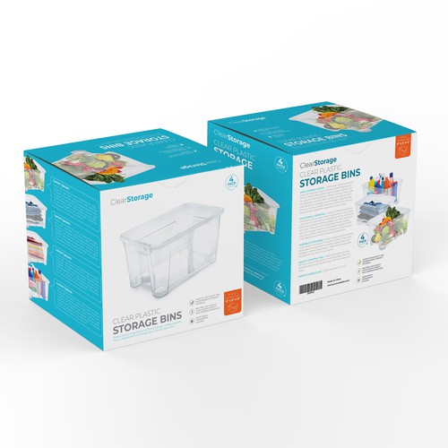 Looking for a premium Packaging Design for Clear Plastic Storage Container Packaging box Diseño de Designlifelk