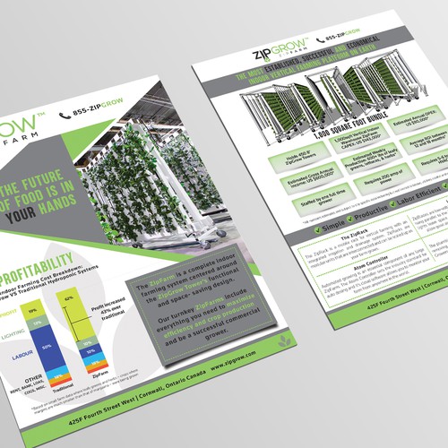 Brochure design for indoor, vertical hydroponic farm Design by TheExG ❤