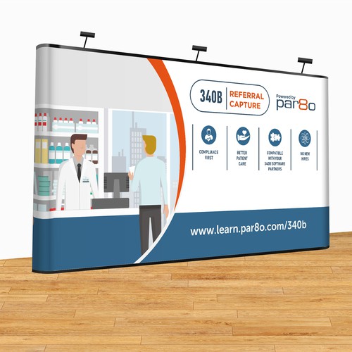 Design tradeshow background backdrop for healthcare company ( 10x20 feet) Design by - COLI -