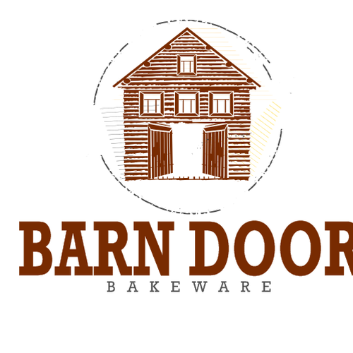 Create a "cool rustic" styled logo of a Barn Door for Barn Door Bakeware Logo Design by reastate