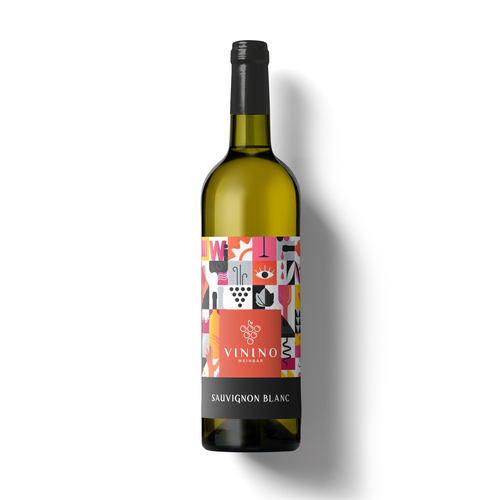 Modern label design for a house wine in a wine bar called VININO Design by halesen