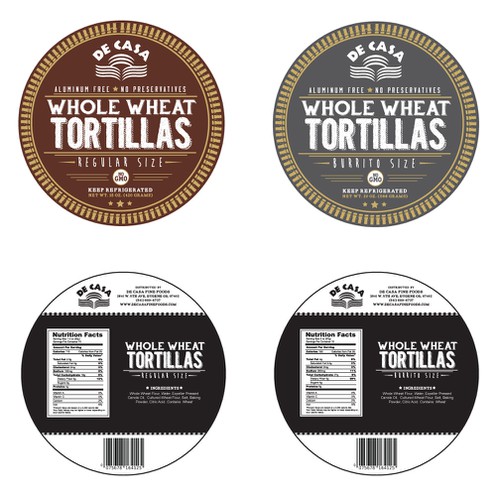 Create a new label for our natural tortillas Diseño de AR Design+Print