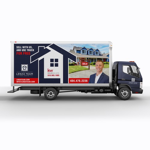 Custom Truck Design Wrap for Real Estate Agent, CREATIVE PROFESSIONAL CLEAN Design by HARU_ICHIBAN_