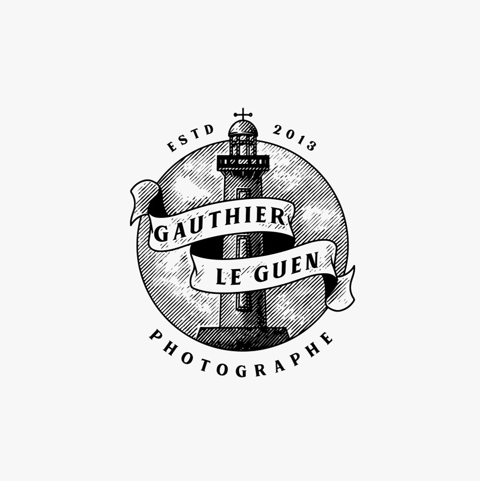 Black and white photos logo with the title 'Gauthier Le Guen Photography Logo'