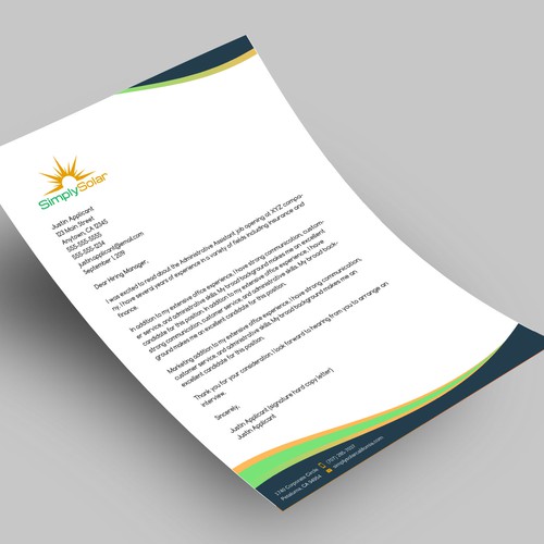 "Renewable Energy Company Letterhead" Design by Xclusive16