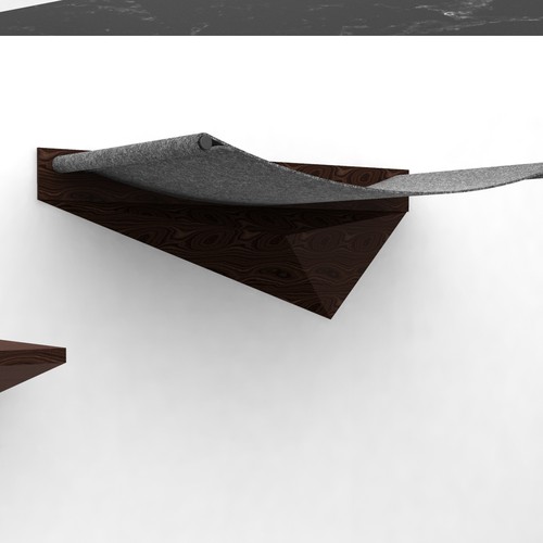 Productdesign for manufacturing a modern and minmal wall-mounted cat shelf and stairs Ontwerp door Iztok, Ivana (IZ+IV)