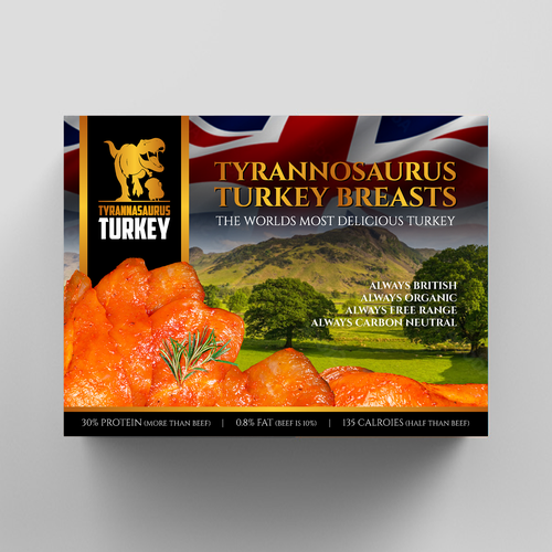 TYRANNOSAURUS TURKEY BREASTS - POWERFUL PACKAGING NEEDED! Design by Diaveo