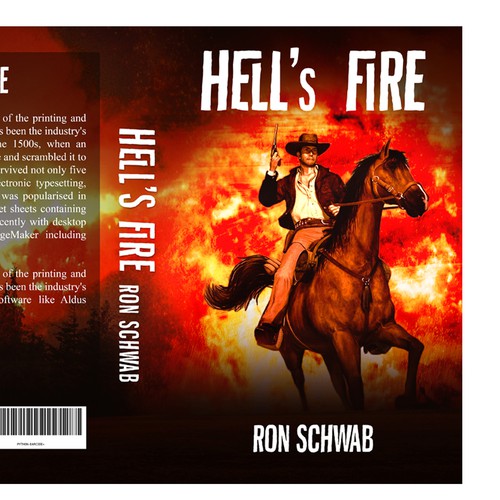 Design a book cover for action-packed Western novel “Hell's Fire” Design by ShahzaibZaheeer