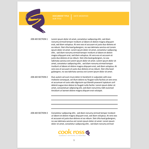 Design an eyecatching Word template for a series of job
