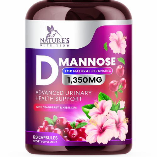 Colorful D-Mannose Design Needed for Nature's Nutrition Design réalisé par GenScythe