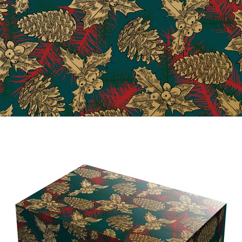 Design a Christmas Pattern for Luxury Decorative Gift Boxes Design réalisé par Digital Man ✅