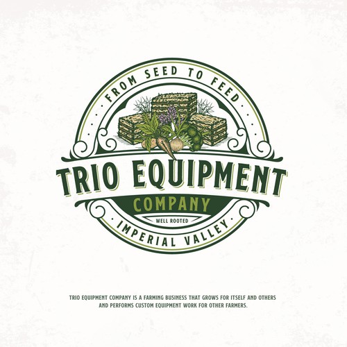 Design an agricultural logo for Trio Equipment Company Design by BestMaxa