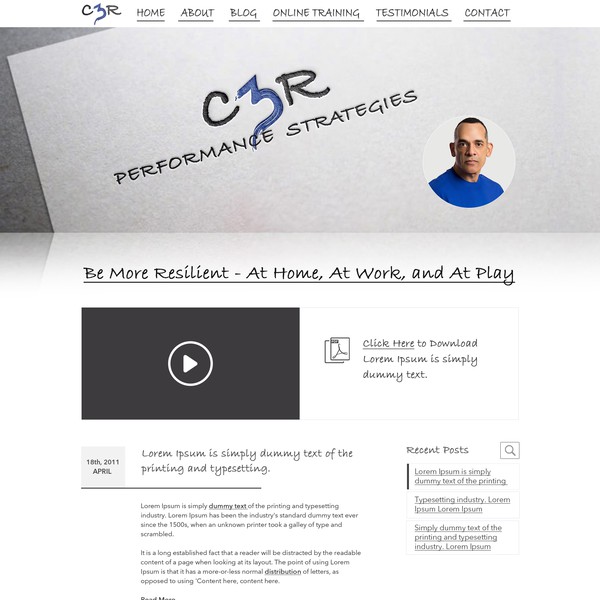 Business website for health coach/training business.