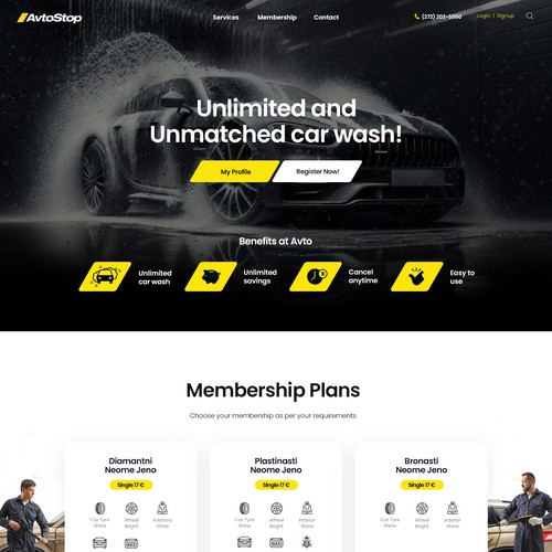Car wash subscription Design by StyleWorks Studio