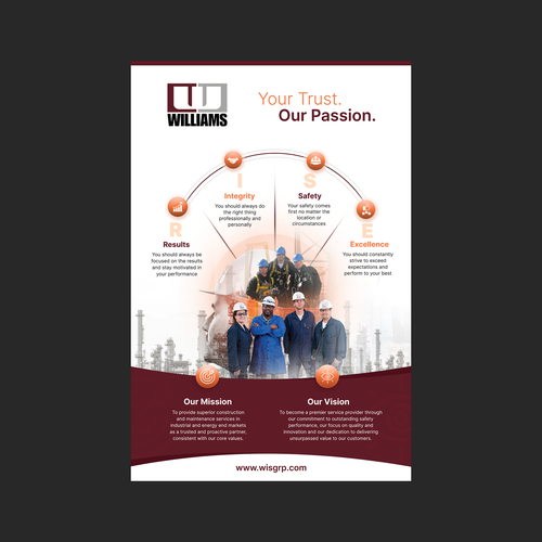 Posters to RISE up to our company Core Values! Design by CreDesign