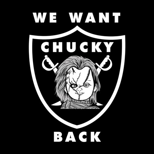 NFL Oakland Raiders Logo And Chucky Mashup T-Shirt - TeeNavi