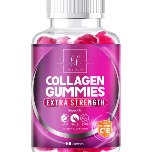 Hello Lovely needs a Collagen Gummies product label Design von agooshe