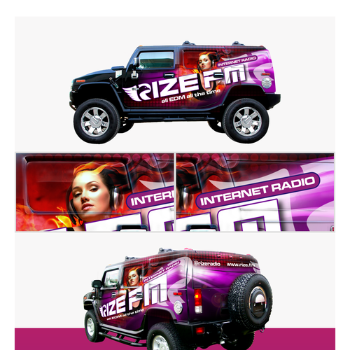 Create an hummer h2 vehicle wrap for edm radio station | Illustration or  graphics contest | 99designs