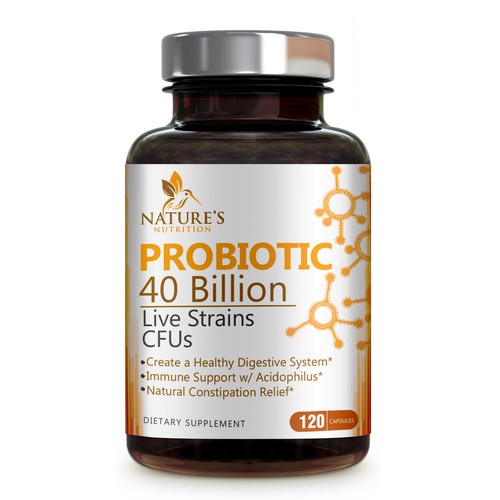 Nature's Nutrition Needs a "Beautiful Label" for our Probiotic Bottle. Design by agooshe