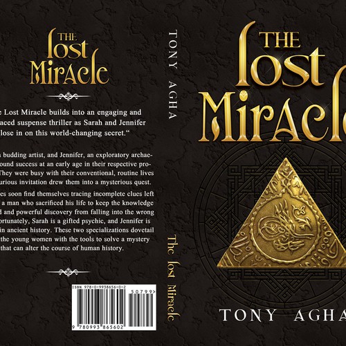 Book cover for suspense thriller 'The Lost Miracle' Design by : Elementi.studio