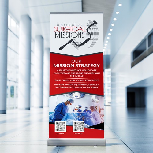 Surgical Non-Profit needs two 33x84in retractable banners for exhibitions Design by Saqi.KTS