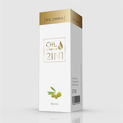 Diseño de Luxury and Slim Design for a Olive Oil Sprayer Packaging de ALPHA CREATION ✅