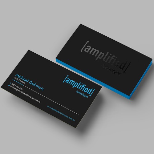 Tech company business card design Design by Create_Point