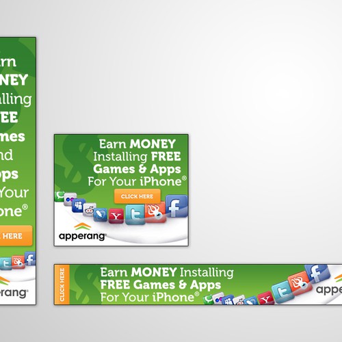 Banner Ads For A New Service That Pays Users To Install Apps Design by Arkosmedia