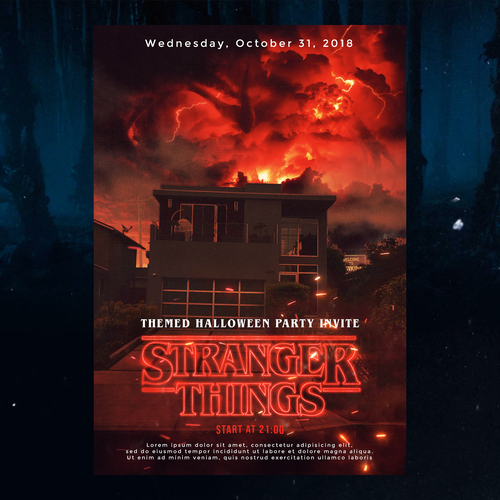 Stranger Things party invite | Karte oder Einladung Wettbewerb