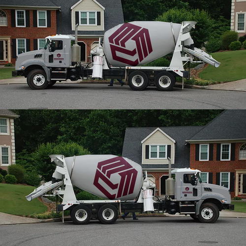 Concrete mixer truck logo design Design by theANUNGs