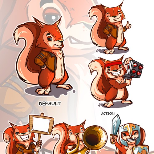 Create a cartoon red squirrel mascot for a pc game retailer | Illustration  or graphics contest | 99designs