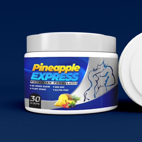 Label Design Pineapple express, A mens sexual supplement Design by susubayramm (insta)