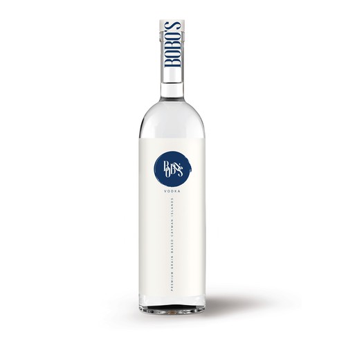 Product label for Cayman islands premium vodka Design by Osolindu