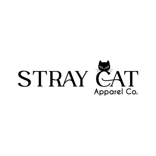 Logo for Stray Cat Apparel Co. - Clothing brand that donates 100% to saving cats! Design by BlacKing