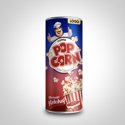 Premium Quality Popped Pop Corn Packaging Design by sougatacreative