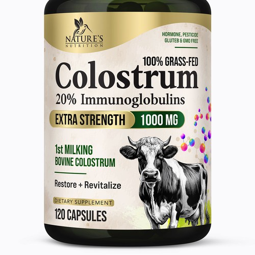 Powerful, Colostrum Design Needed for Nature's Nutrition Design by FreshApple@Michelle