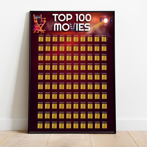 コンペ「Scratch off Poster - Top 100 Movies Scratch off Poster」のデザイン by Daniel Petrofさん 