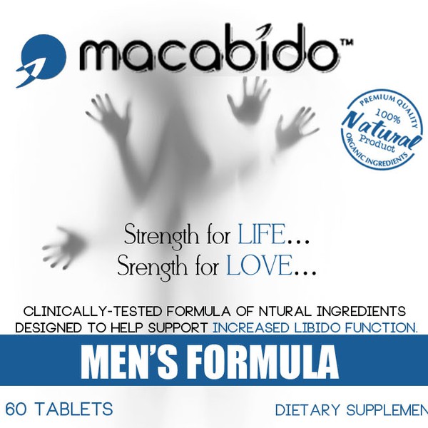 Product label for libido enhancing supplement, Macabido™