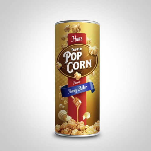 Premium Quality Popped Pop Corn Packaging Design by sougatacreative