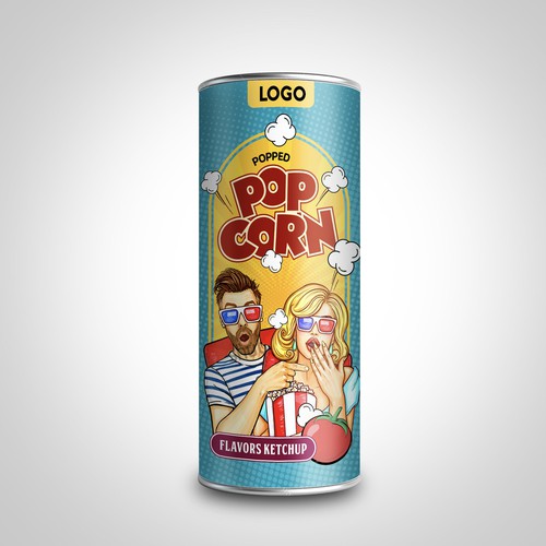 Premium Quality Popped Pop Corn Packaging Design by sougatacreative