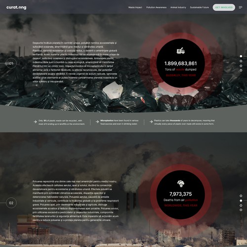 Earth in Focus: A Transformative  Web Experience Highlighting Waste, Pollution, and Sustainability Design by Pavlina_K